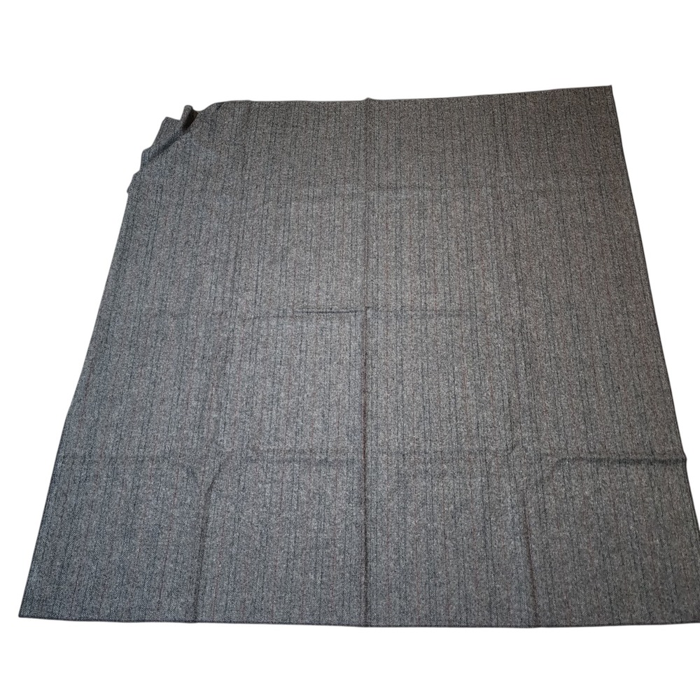Woolrich Wool Blend Blanket Gray Herringbone Windowpane Made in USA 60x60 9930WS